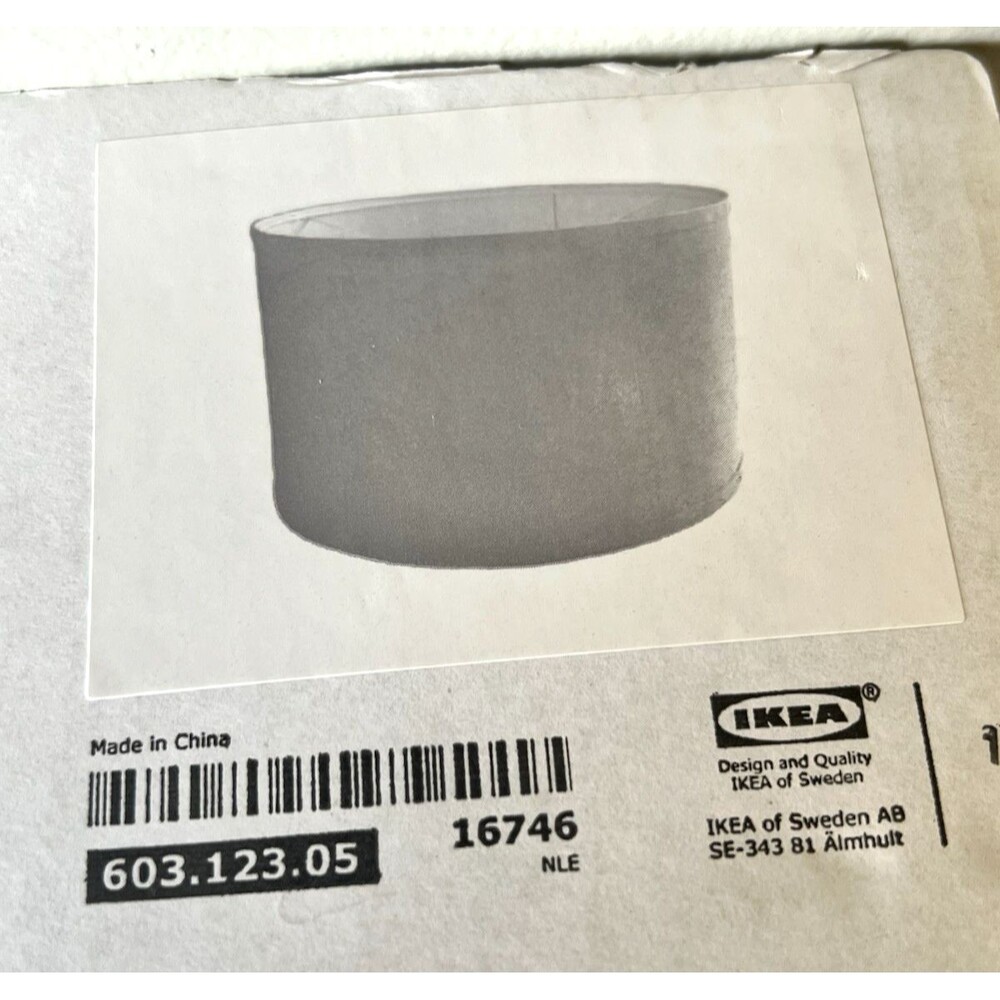 NEW IKEA RULLAN FABRIC LAMP SHADE GRAY 13" FLOOR PENDANT TABLE 603.123.05